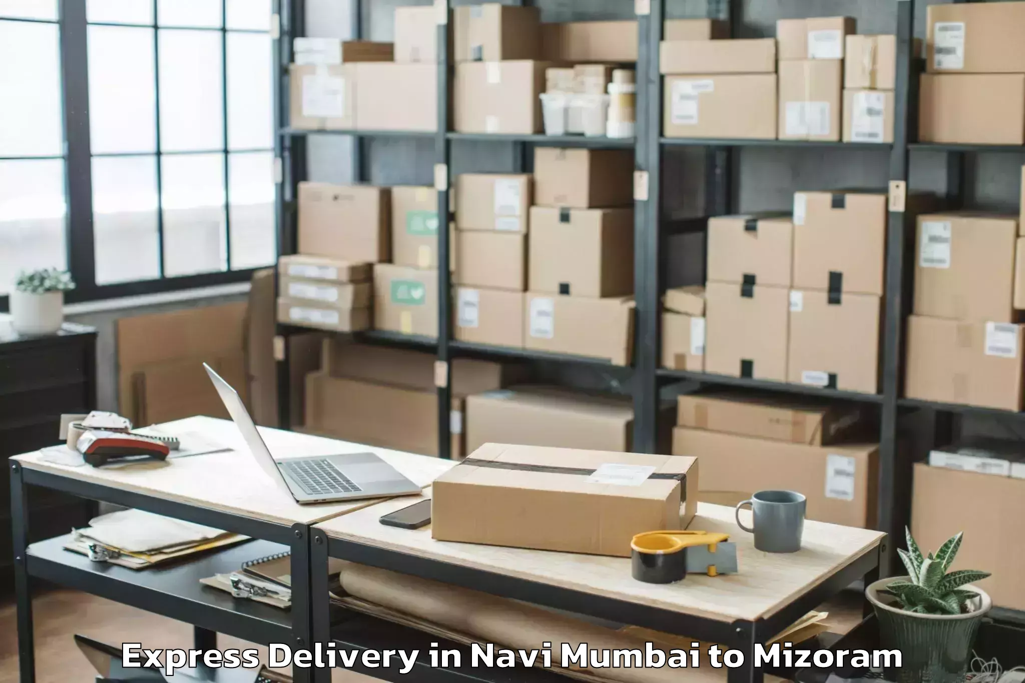 Book Navi Mumbai to Lawngtlai Express Delivery